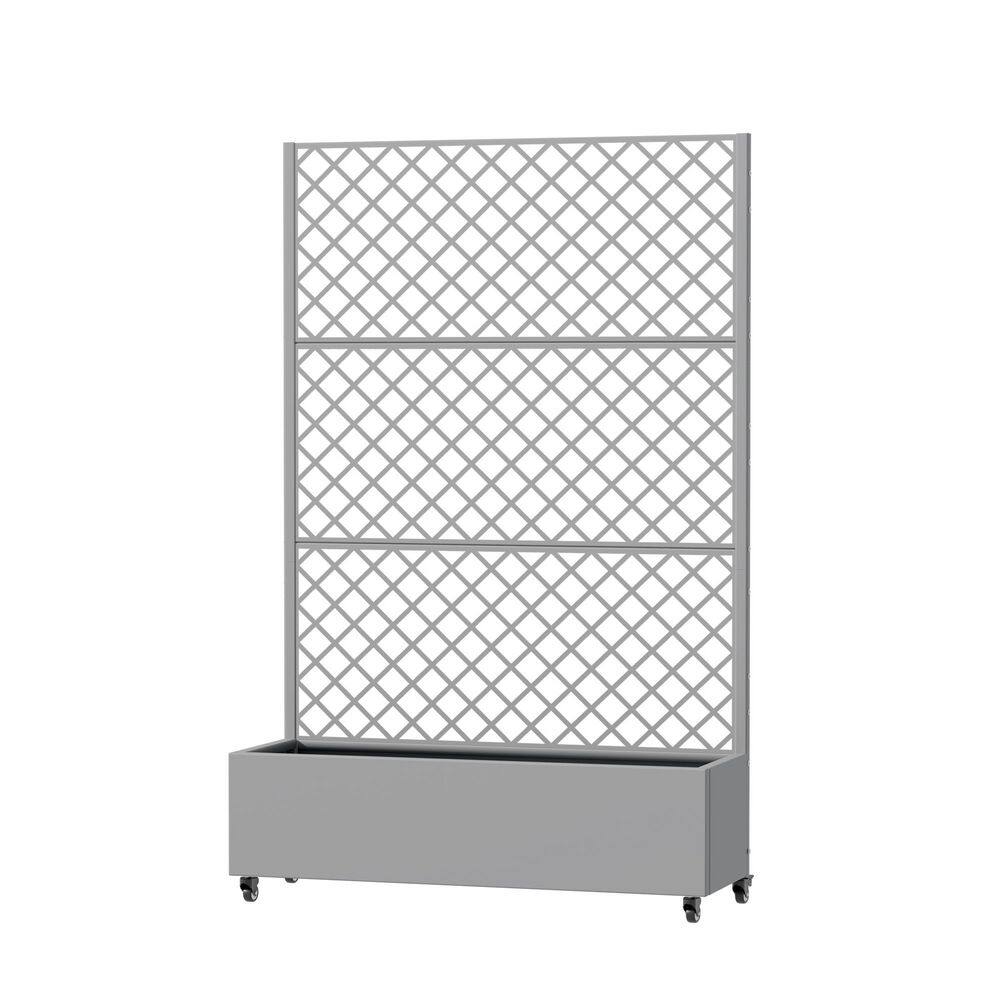 72 in. H x 47 in. W Metal Grey Rectangle Pots and Planter Raised Box with Trellis for Vine Climbing Plants price history on PriceWatchPro