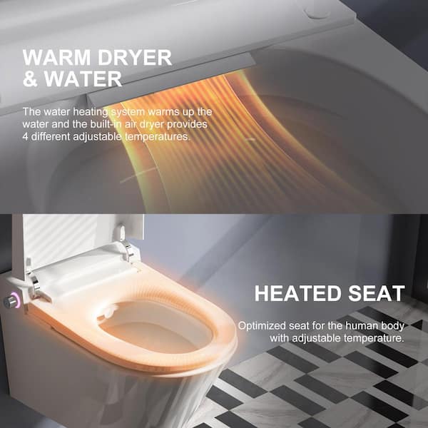 HOROW HR-WH10 Elongated Wall-Hung Smart Bidet Toilet with Remote