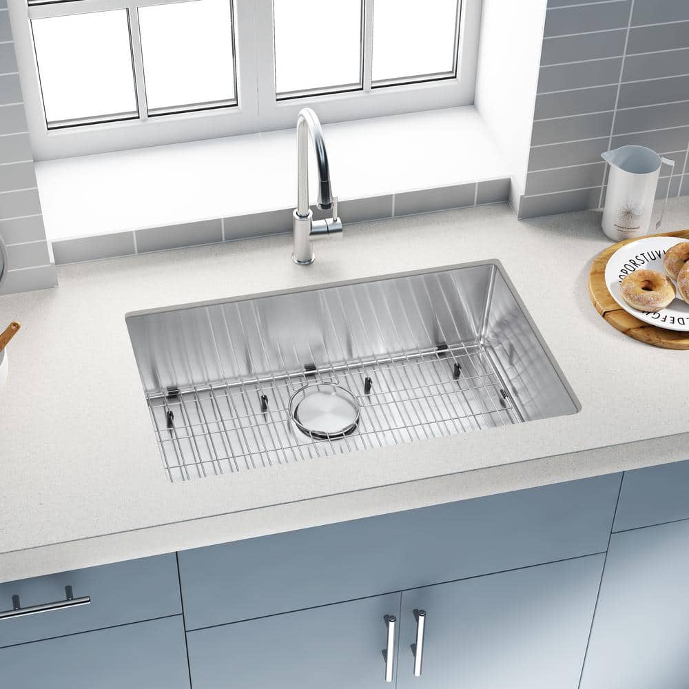 30 Inch Brushed Stainless Steel Undermount Single Bowl Kitchen Sink