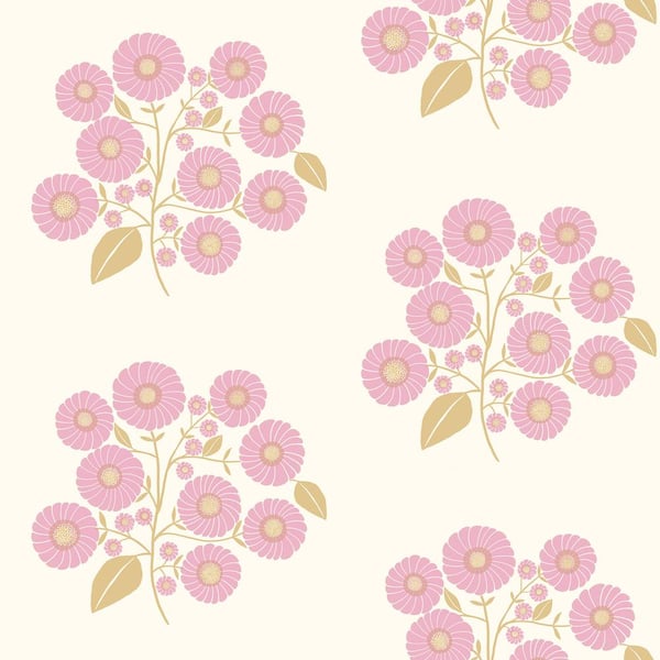 NuWallpaper StrawFlower Pink Sienna Matte Vinyl Peel and Stick Wallpaper