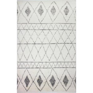 Lourdes Ivory 5 ft. x 8 ft. (5 ft. x 7 ft. 6 in.) Moroccan Transitional Area Rug