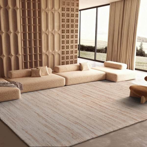 Casablanca 8 ft. x 10 ft. Beige/Ivory Solid Area Rug