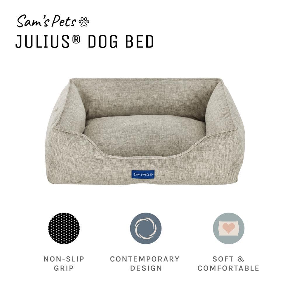 Julius Small Beige Polyester Outdoor Dog Bed