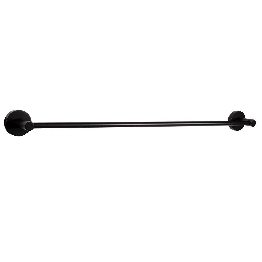 Kelton Matte Black 24-Inch Wall Mounted Towel Bar