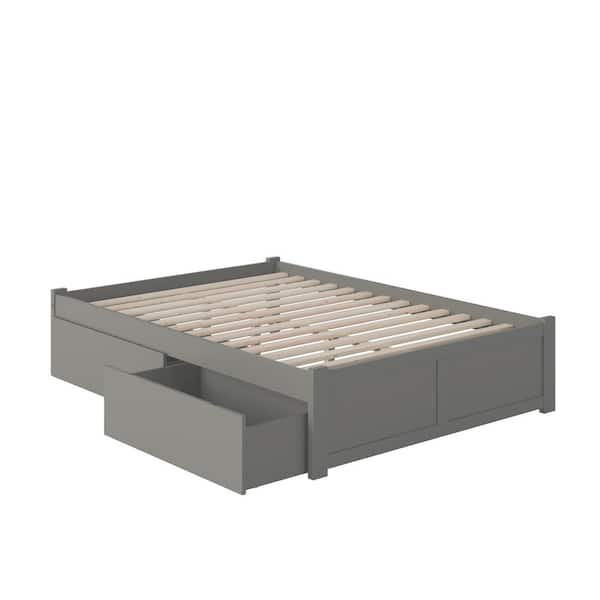 In werkelijkheid dwaas motor AFI Concord Full Platform Bed with Flat Panel Foot Board and 2 Urban Bed  Drawers in Grey AR8032119 - The Home Depot