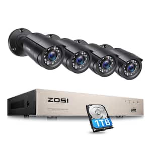 H.265 Plus 8-Channel 5MP-LITE DVR 1TB Hard Drive Security Camera System with 4X 1080P Wired Bullet Cameras