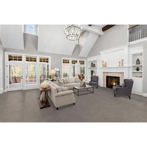 Fall Skies II  - Festival - Gray 65 oz. SD Polyester Texture Installed Carpet