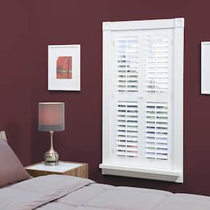 White 2-1/4 in. Plantation Faux Wood Interior Shutter 23 to 25 in. W x 74 in. L