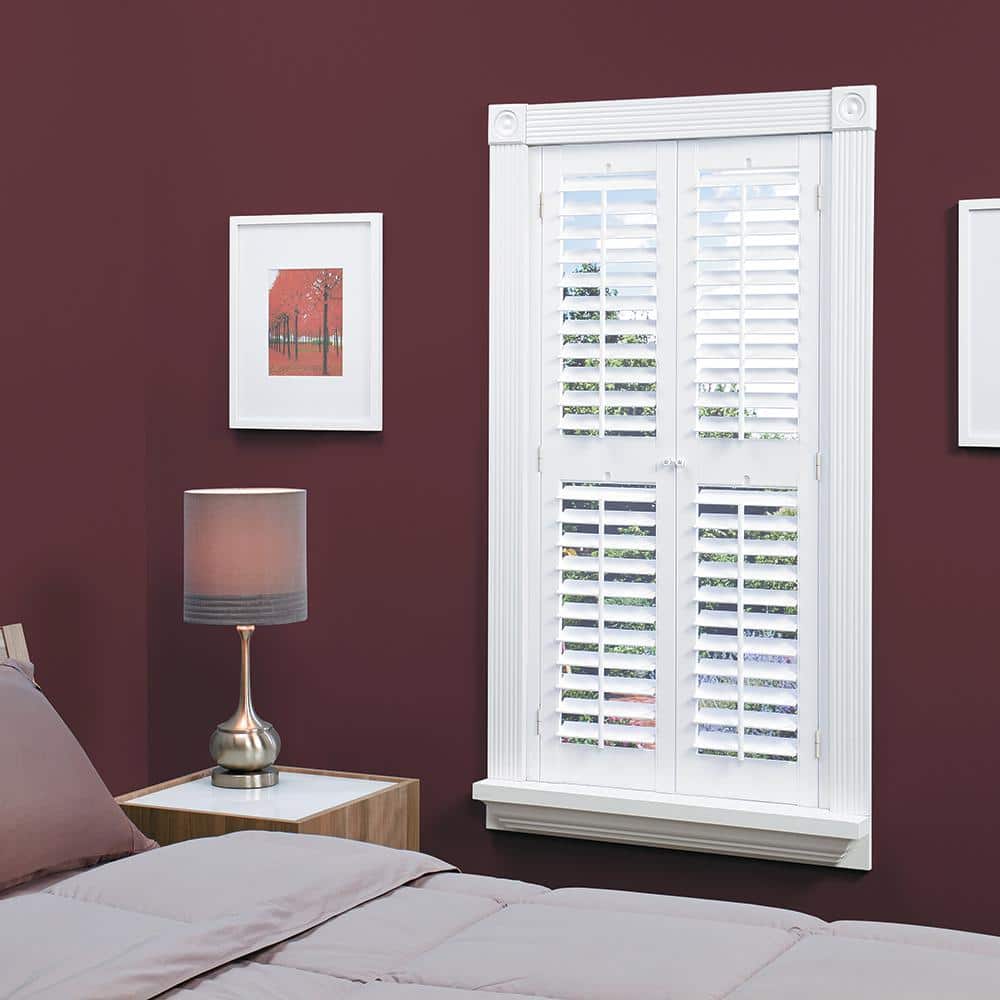 Plantation Faux Wood Interior Shutter, White Wooden Indoor Shutters