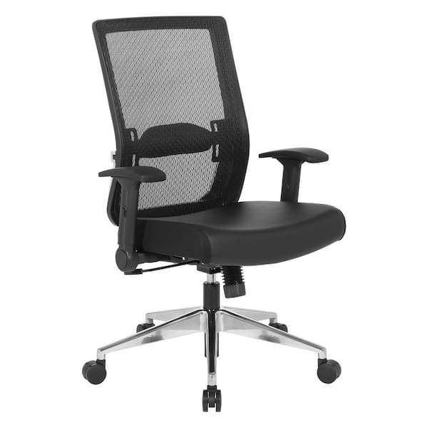 Office Star Products Space Seating 867A Series Executive Manager's Bonded Leather Office Chair in Black