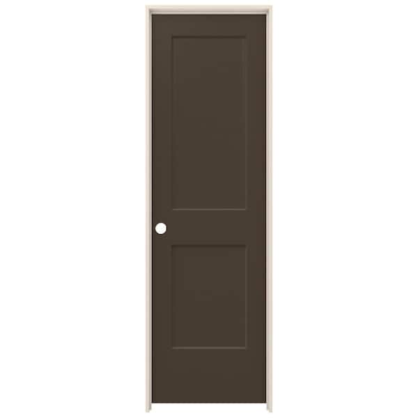 JELD-WEN 24 in. x 80 in. Monroe Dark Chocolate Right-Hand Smooth Solid Core Molded Composite MDF Single Prehung Interior Door