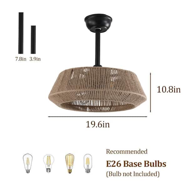 Jushua 19 in. 7-Light Dimmable Reversible DC Motor Flush Mount