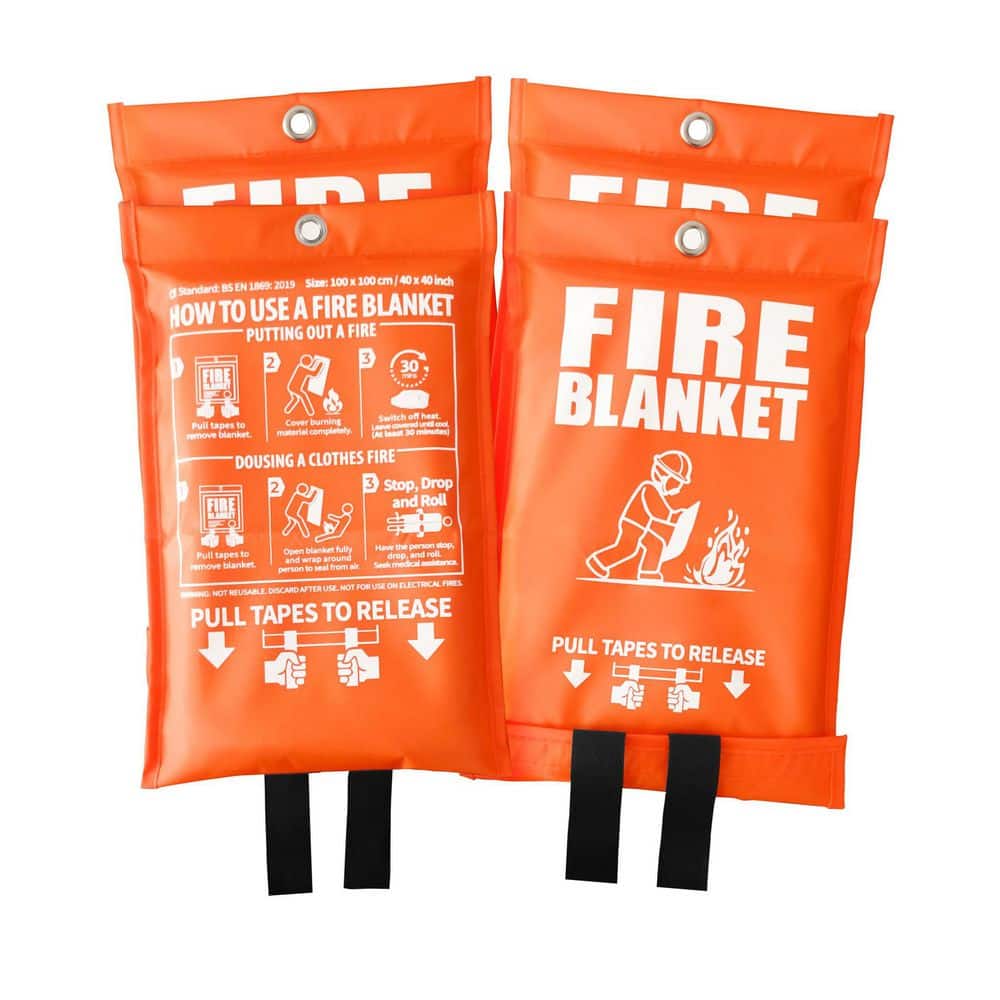 Ahfiwaso Fiberglass Emergency Heat Shield Fire Blanket with Orange ...