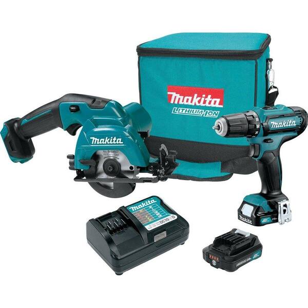 Makita 12-Volt MAX CXT Lithium-Ion Cordless Drill/Circ Saw Combo Kit (2-Piece) with (2) 2.0 Ah Batteries, Charger, Tool Bag