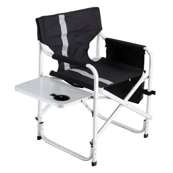 AUTMOON 1-Piece Folding Outdoor Chair for Indoor Outdoor Camping Patio, Black/Gray