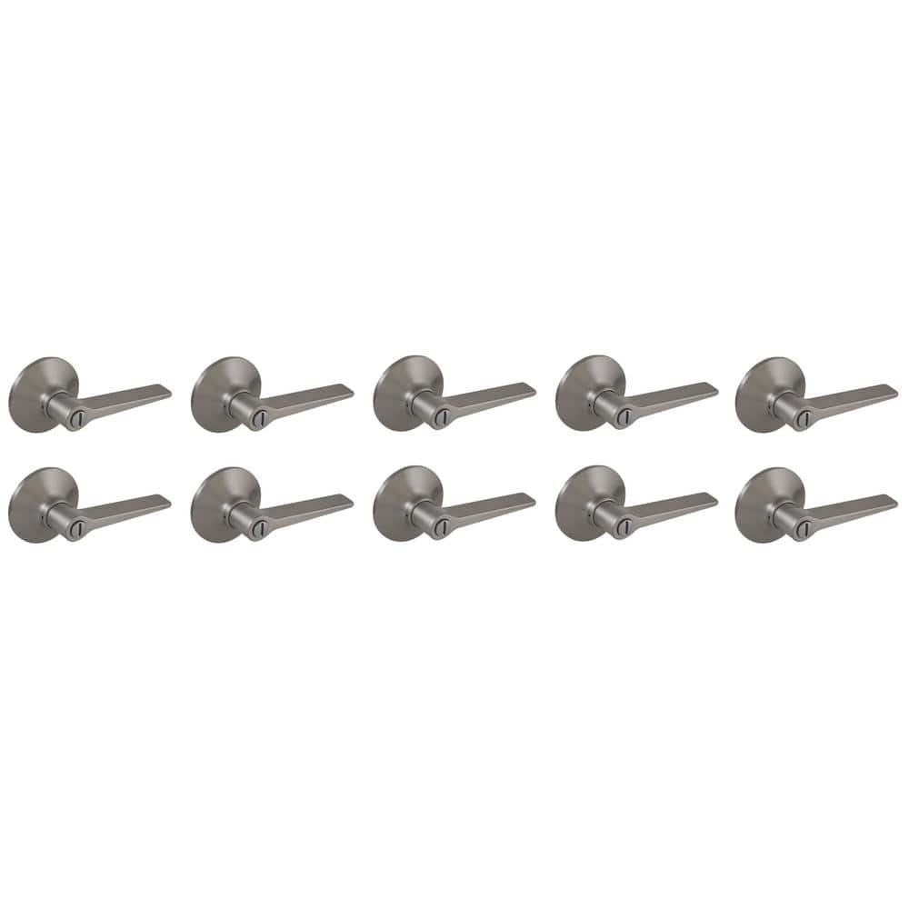 Freedom Satin Nickel Bed/Bath Door Lever 10-Pack