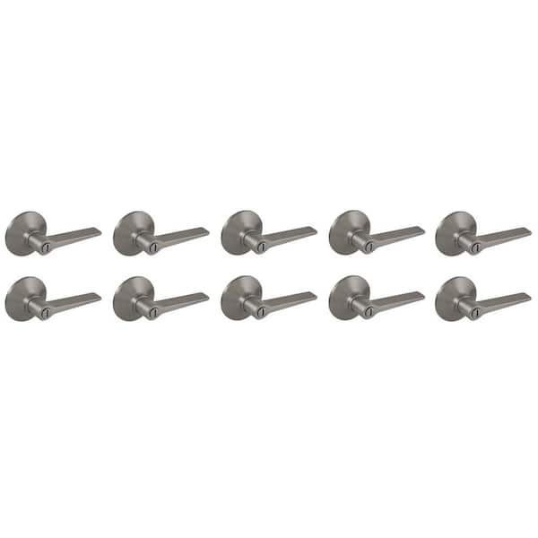 Freedom Satin Nickel Bed/Bath Door Lever 10-Pack