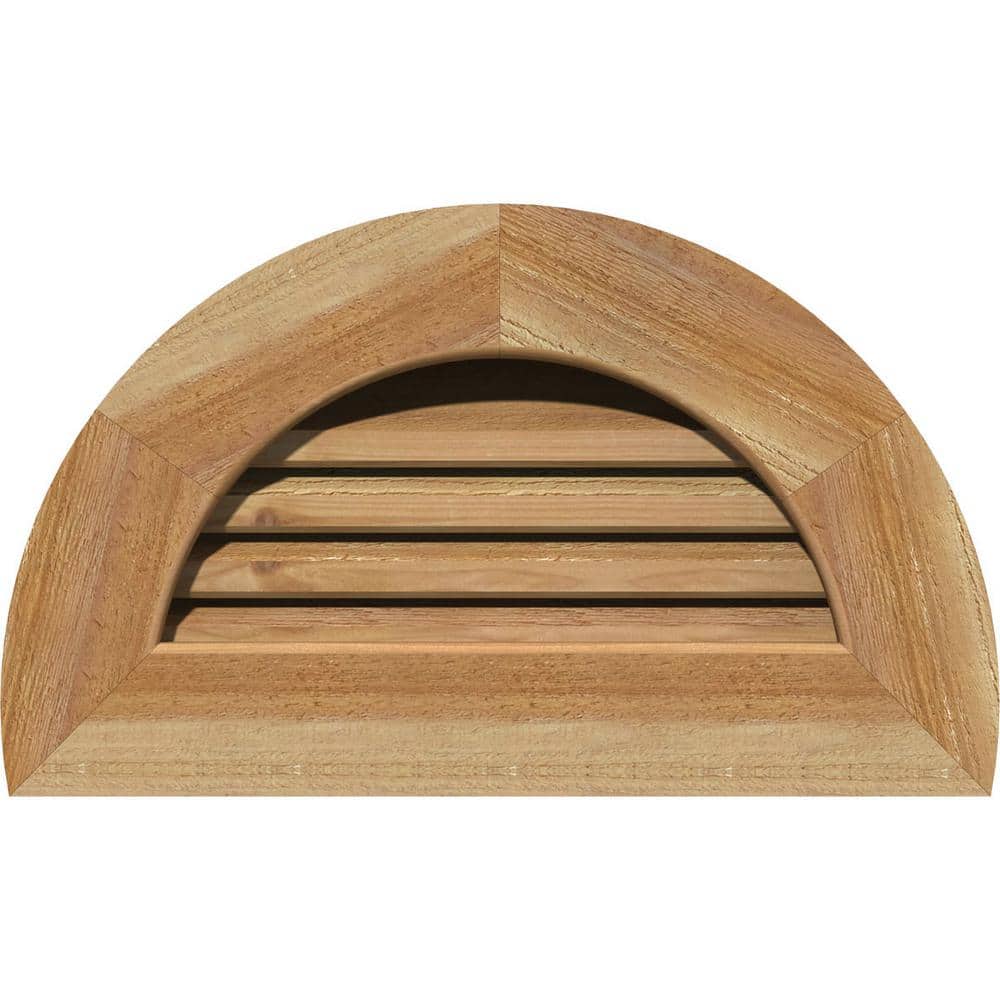 23 in. x 14 in. Half Round Unfinished Rough Sawn Western Red Cedar Wood Paintable Gable Louver Vent price history on PriceWatchPro