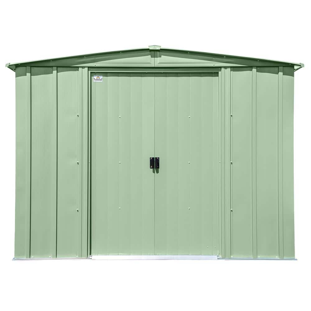 Arrow 8 ft. x 6 ft. Green Metal Storage Shed With Gable Style Roof 43 Sq. Ft.