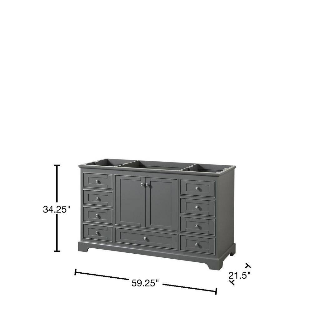 Deborah Dark Gray 59" Freestanding Single Bathroom Vanity Base