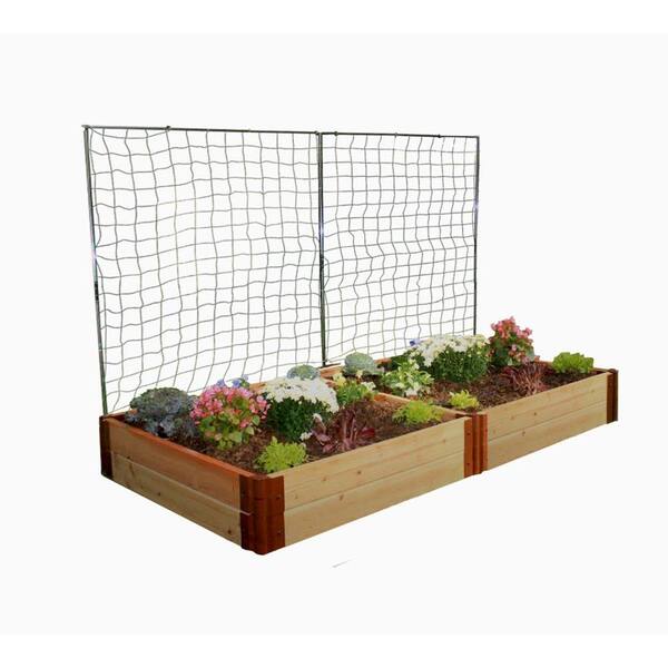 Frame It All Two Inch Series 4 ft. x 8 ft. x 12 in. Cedar Raised Garden Bed Kit with 2 Veggie Walls
