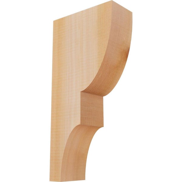 Ekena Millwork 3-1/2 in. x 8 in. x 16 in. Western Red Cedar Ridgewood Smooth Corbel