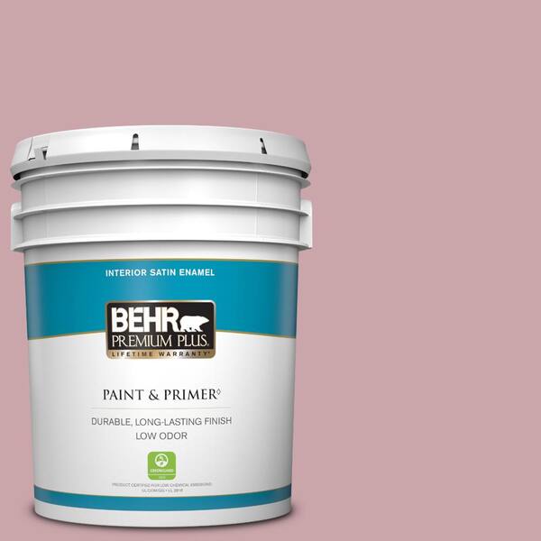 BEHR PREMIUM PLUS 5 gal. Home Decorators Collection #HDC-CT-08A Hydrangea Bouquet Satin Enamel Low Odor Interior Paint & Primer