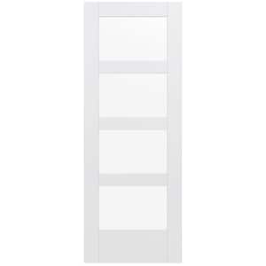 32 in. x 80 in. No Panel MODA Primed PMC1044 Solid Core Wood Interior Door Slab w/Clear Glass