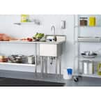 21.5 in. W x 24 in. D x 49.3 in. H Stainless Steel Utility Sink