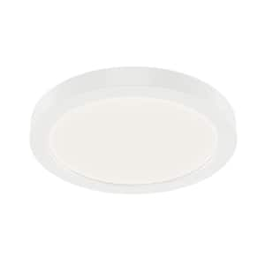 Ara Integrated LED 7 in. Round Edge-Lit Canless Recessed Light for Kitchen and Bathroom Ultra Thin White 3000K (1-Pack)