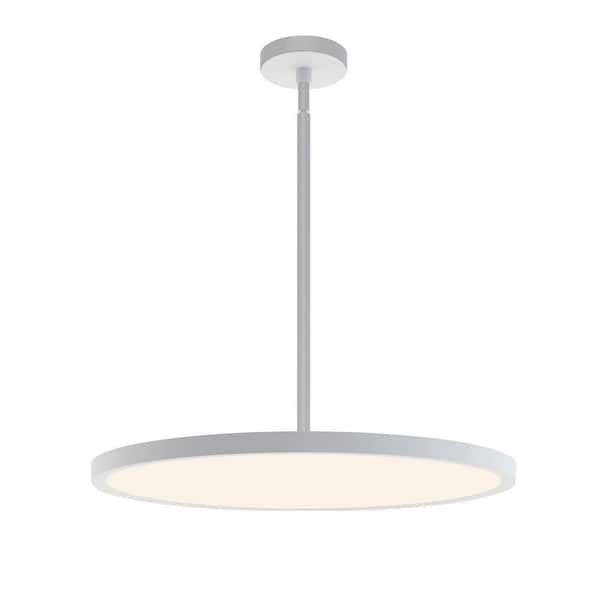 AFX Edge Round Large Integrated LED White Shaded Pendant with White Aluminum Shade