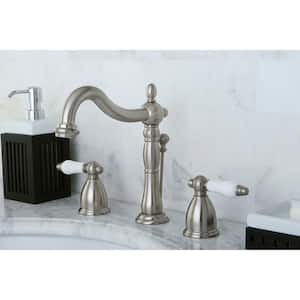 Victorian 8 in. Widespread 2-Handle Bathroom Faucet in Brushed Nickel