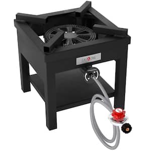 Outdoor Propane Cooker with Adjustable 0-20 PSI Regulator Single 1- Side Burner