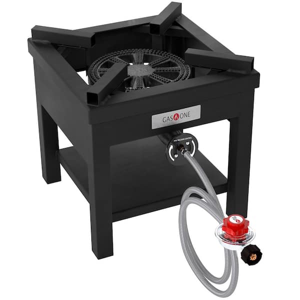 GASONE Outdoor Propane Cooker with Adjustable 0-20 PSI Regulator Single 1- Side Burner