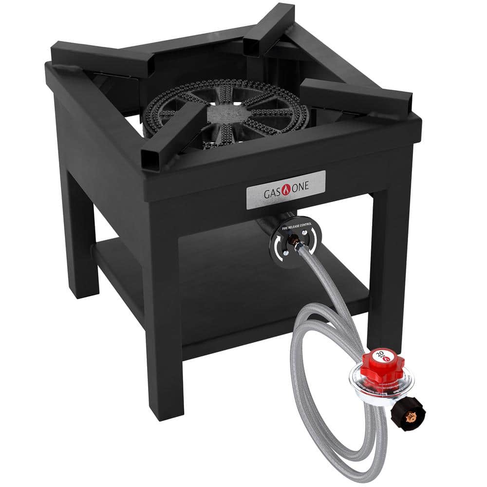 Black Steel Single Burner Gas Outdoor Cooker
