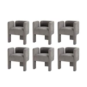 Fabrizius Grey Modern Left-facing Cutout Dining Chair with 3Legged Design (Set of 6)