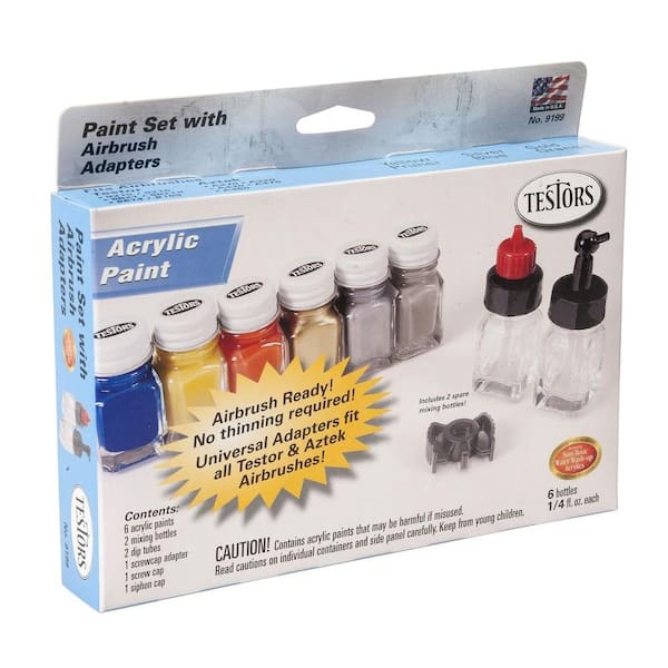Testors 0.25 oz. 6-Color Acrylic Airbrush Paint Set (6-Pack)