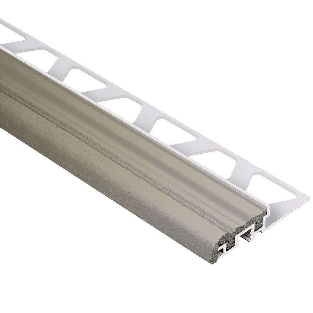 Trep-S Aluminum with Grey Insert 3/8 in. x 8 ft. 2-1/2 in. Metal Stair Nose Tile Edging Trim price history on PriceWatchPro