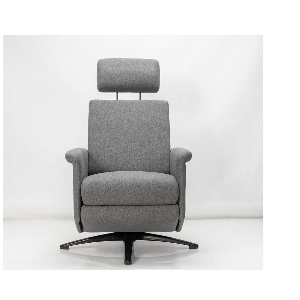 Gray Fabric Ergonomic Swivel Massage Recliner with Metal Frame