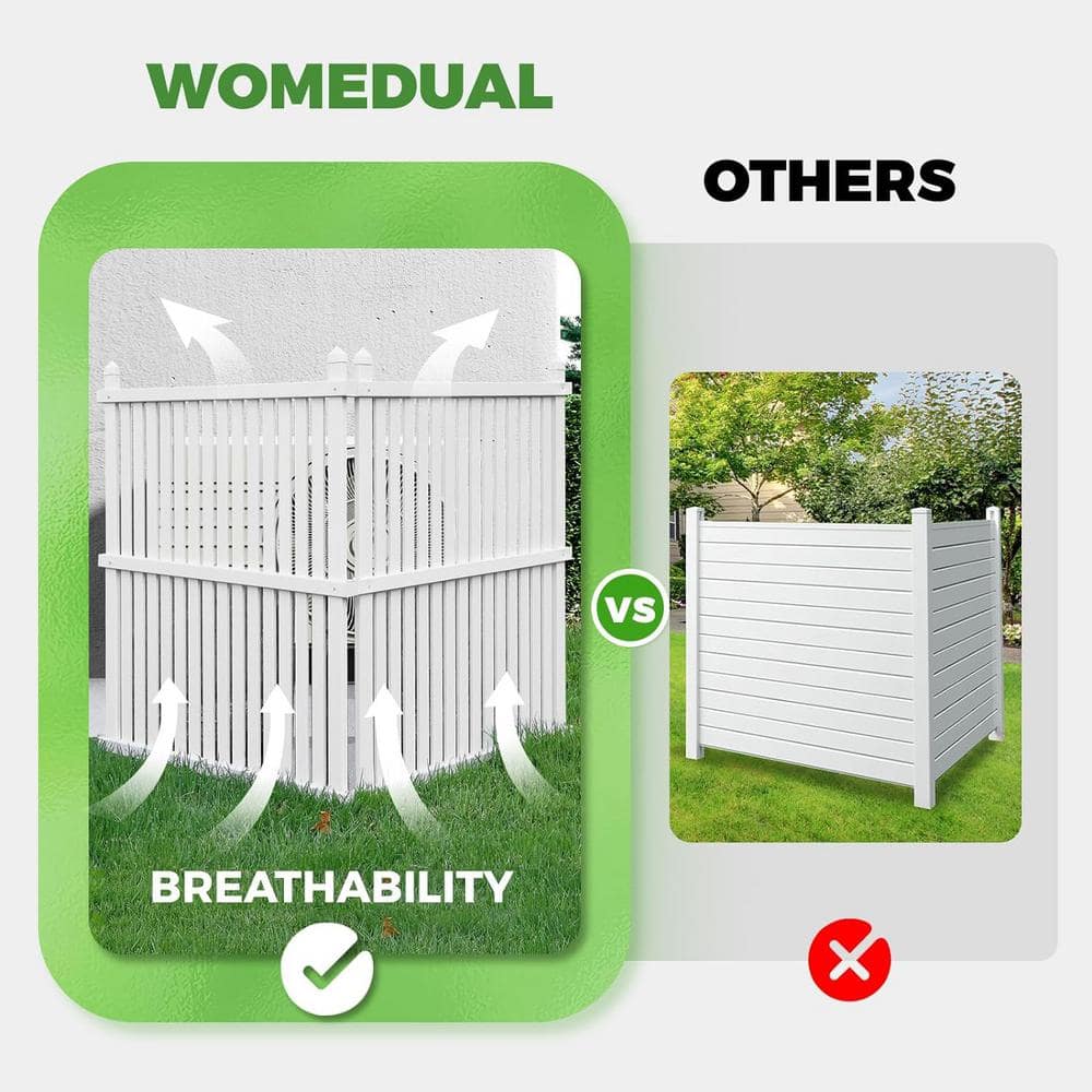 48" White Vinyl Privacy Fence Panels for Outdoor Use