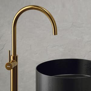 Howick Single Hole Single Handle Freestanding Bathroom Faucet in Gold