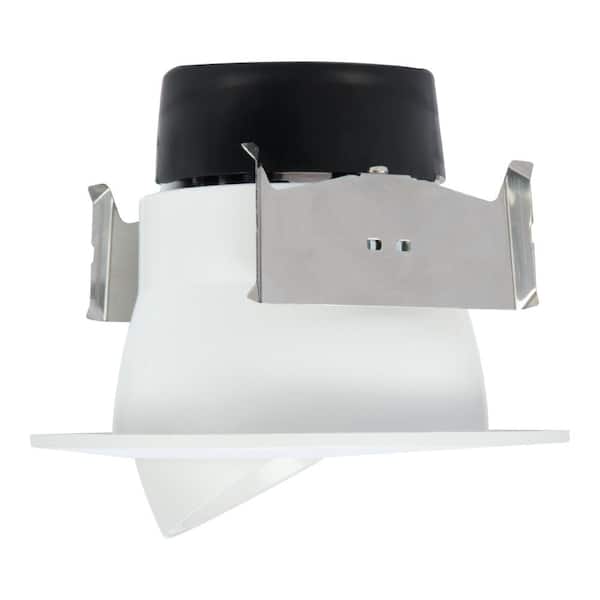 4 in. 2700K White Integrated LED Recessed Ceiling Light Fixture Adjustable Gimbal Trim Title 20 Compliant