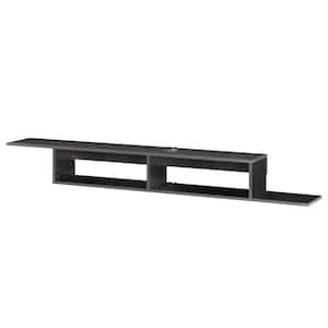 Floating 70 in. Black TV Stand Entertainment Storage Fits TV's up to 75 in. with Cable Management