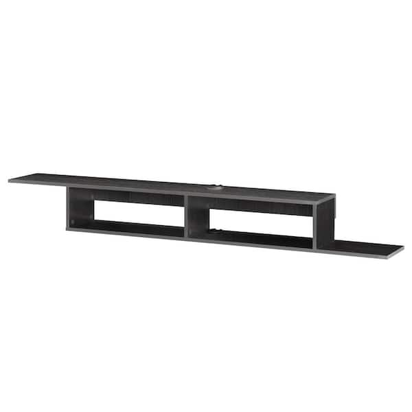 WAMPAT Floating 70 in. Black TV Stand Entertainment Storage Fits TV's ...