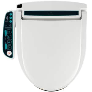 2000 Series Electric Bidet Seat for Round Toilets, with Side Control Panel, and Warm Air Dryer in White