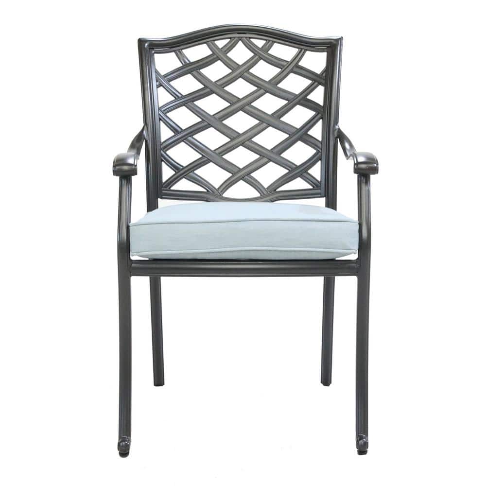 Stylish and Modern Design Aluminum Outdoor Dining Chair with Removable Light Blue Cushions for Outdoor Use (2-Pack) price history on PriceWatchPro