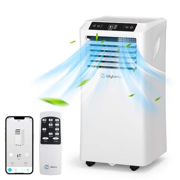 Elexnux 6,500 BTU Portable Air Conditioner Cools 450 Sq. Ft. with Dehumidifier, Remote and Wi-Fi in White