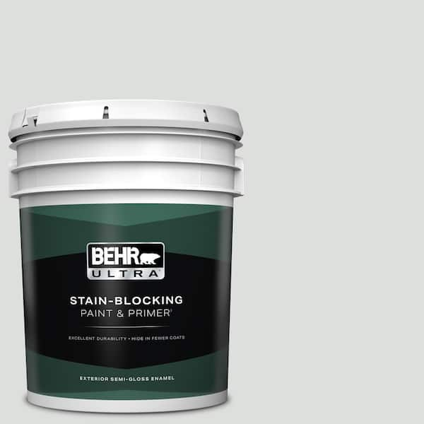 BEHR ULTRA 5 gal. #BL-W11 Tinsmith Semi-Gloss Enamel Exterior Paint & Primer