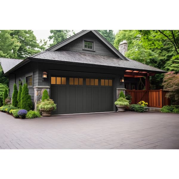 Canyon Ridge Elements 16 ft. x 7 ft. 6.5 Insulated Design 12 Iron Ore Garage Door With Large REC13 Windows
