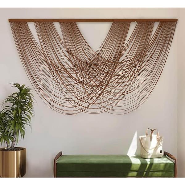 Brown 59 in. x 31 in. Cotton Tapestry Wall Decor
